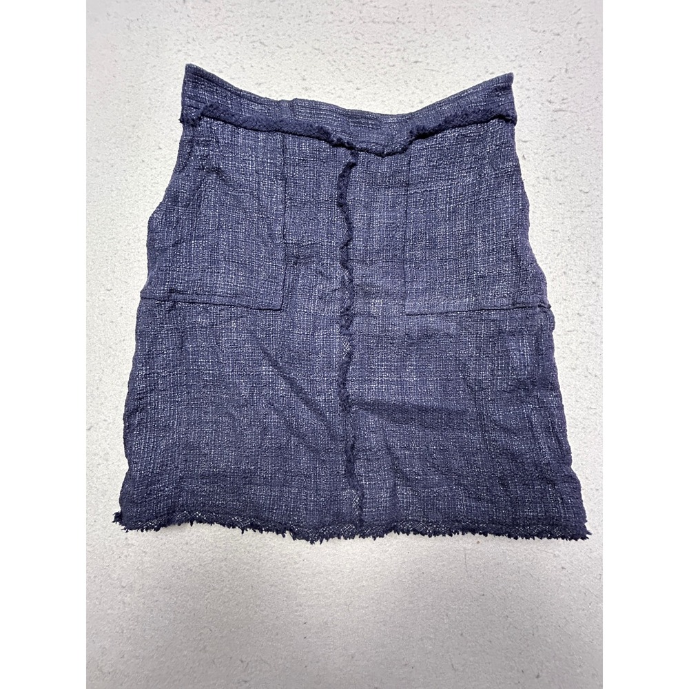 Banana Republic Skirt 100% Cotton Navy Blue Textured Mini Size 4 Womens